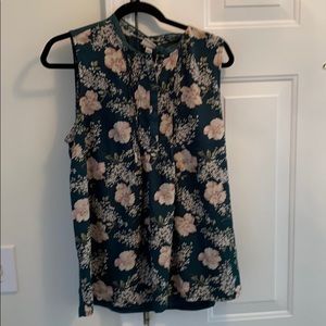 A new day green floral blouse tank top